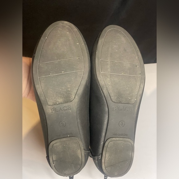 Childrens Place Black Ballet Flats, girls 3, preloved, no box - Picture 3 of 3